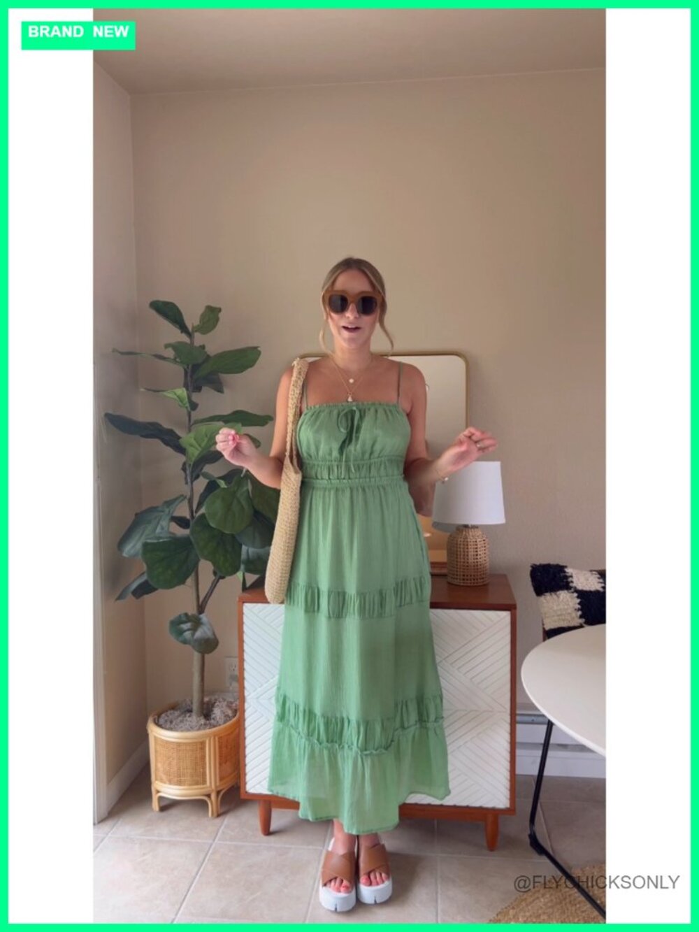 Backless Spaghetti Strap Tiered Flowy Maxi Dress with Pockets - Picture 6 of 7